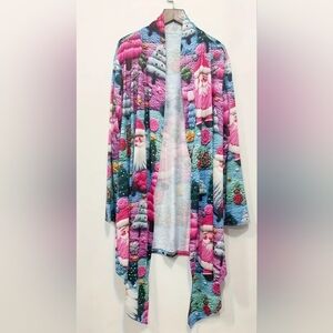 🆕 NO TAG! Festive Santa Print Women's Lightweight Whimsical!🌲Brand New!4X